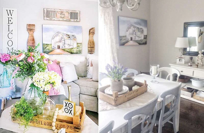 HUGE Hand Painted Weathered Barn Print