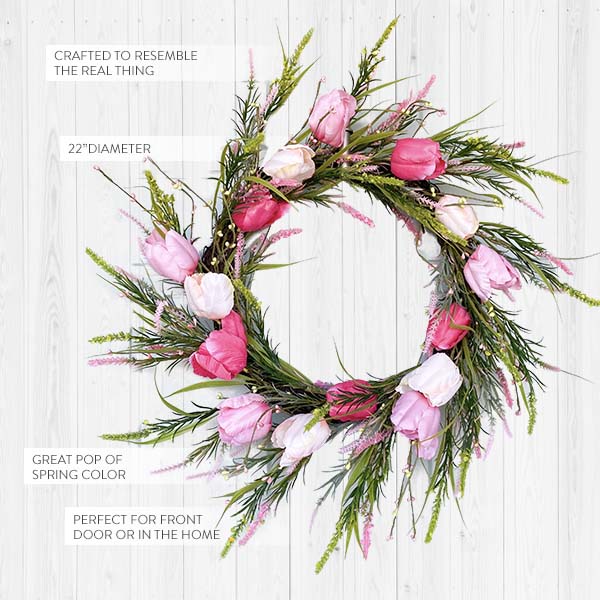 Premium Lush Tulip Wreath