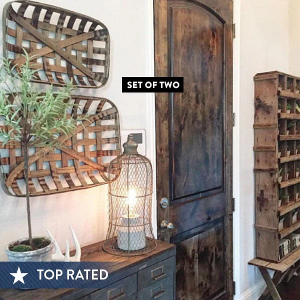 Vintage Reproduction Tobacco Baskets, Set of 2