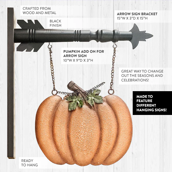Textured Pumpkin Sign with Bracket Option | OUR Fall SIGNS OF THE SEASONS Edition