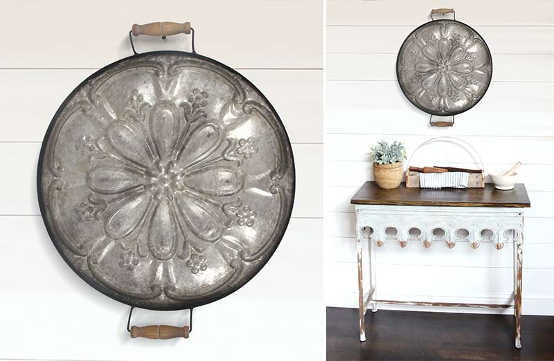 Metal Round Decorative Bar Tray