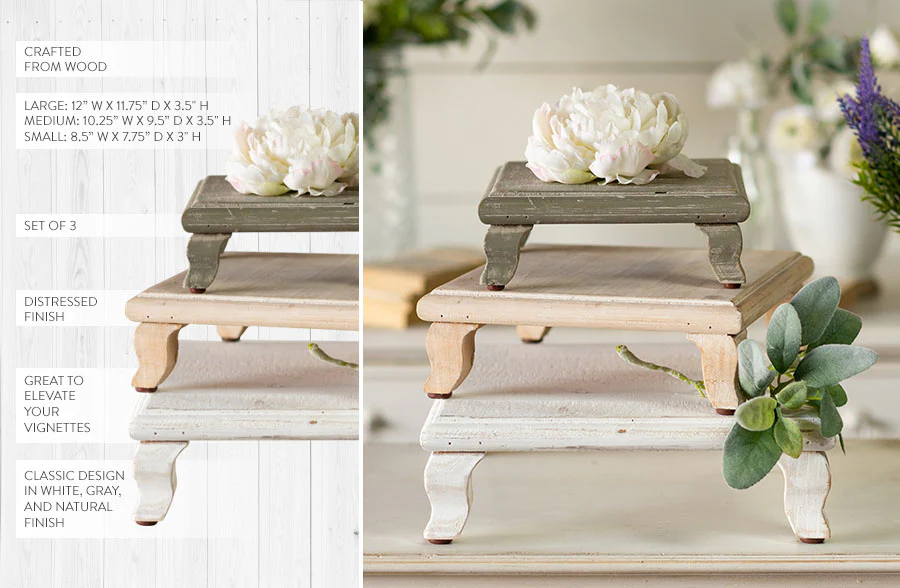 Multi-Color Wooden Risers, Set of 3