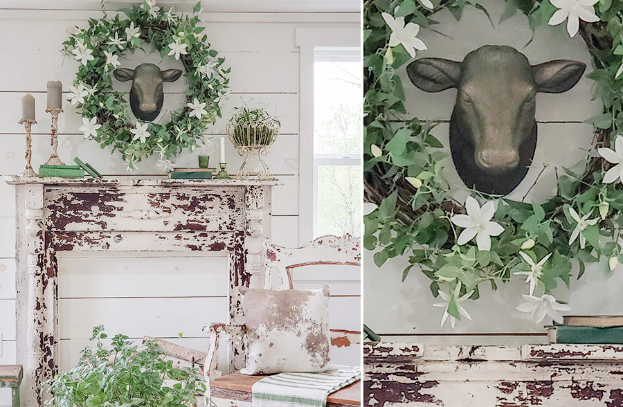 Estate Stone Wall Mount Yearling Heifer Head