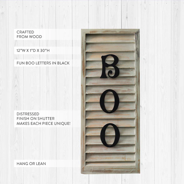 BOO Shutter Halloween Sign