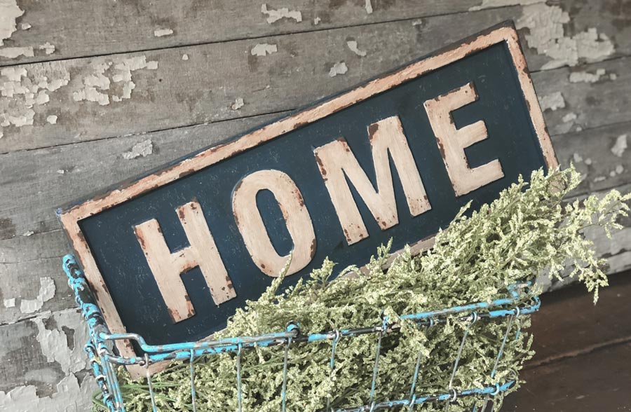 Antique Finish Home Sign