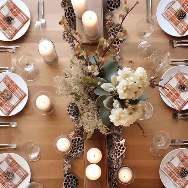 Pinecone Taupe Harvest Garland
