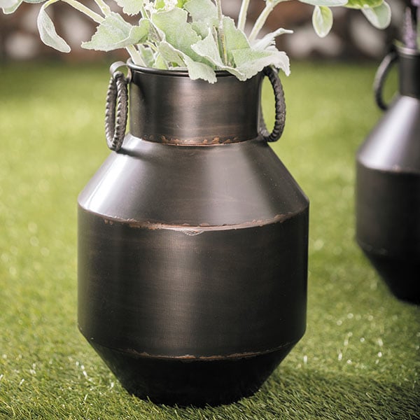 Brushed Metal Milk Jug Vase