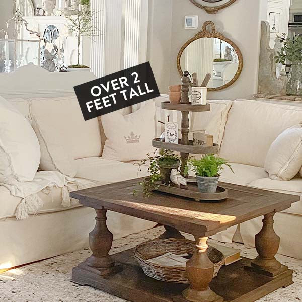 TALL Three Tier Oblong Wooden Tiered Tray