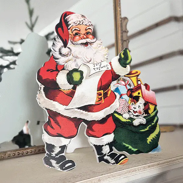 Jolly Standing Santa Wood Cutout, Choose Your Style