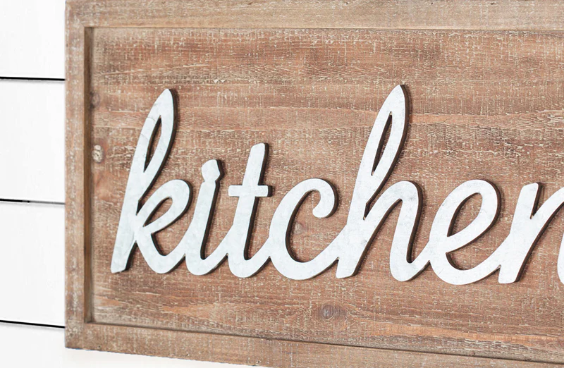 Weathered Wooden Kitchen Sign