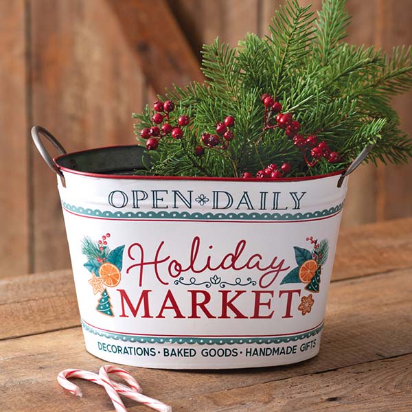 Nostalgic Holiday Market Bucket
