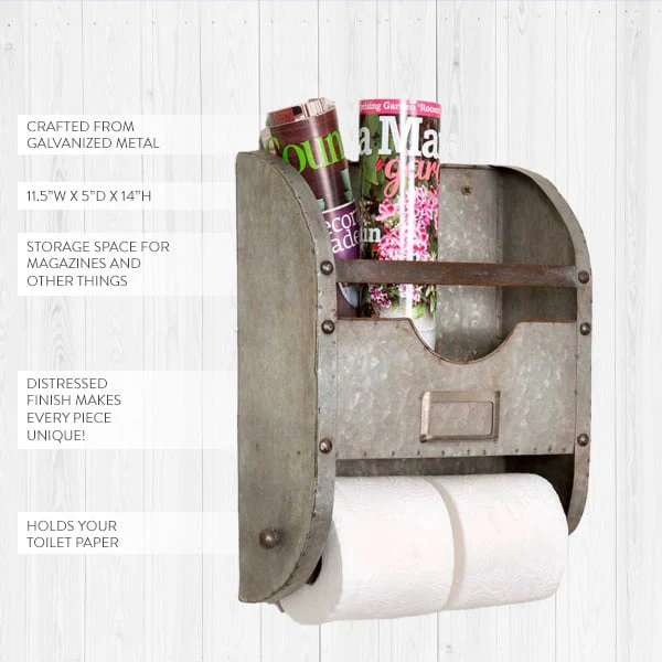 Distressed Metal Bathroom Caddy