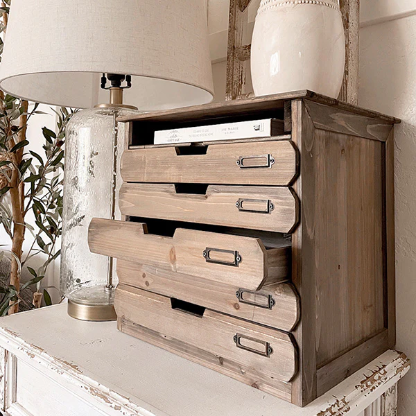 Rustic Wooden Filing Organizer
