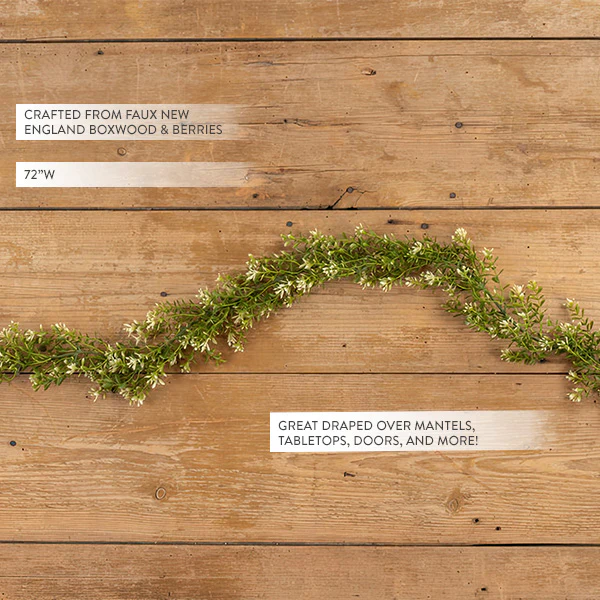 6 Foot Faux Boxwood Garland