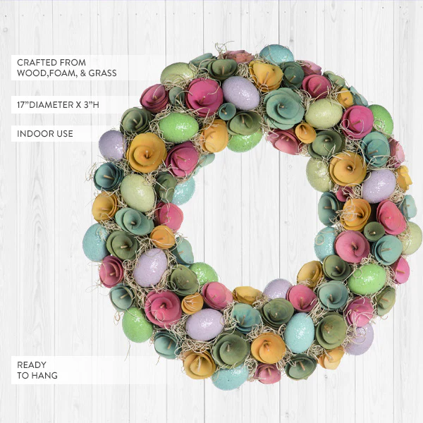 Rosette Easter Egg Wreath