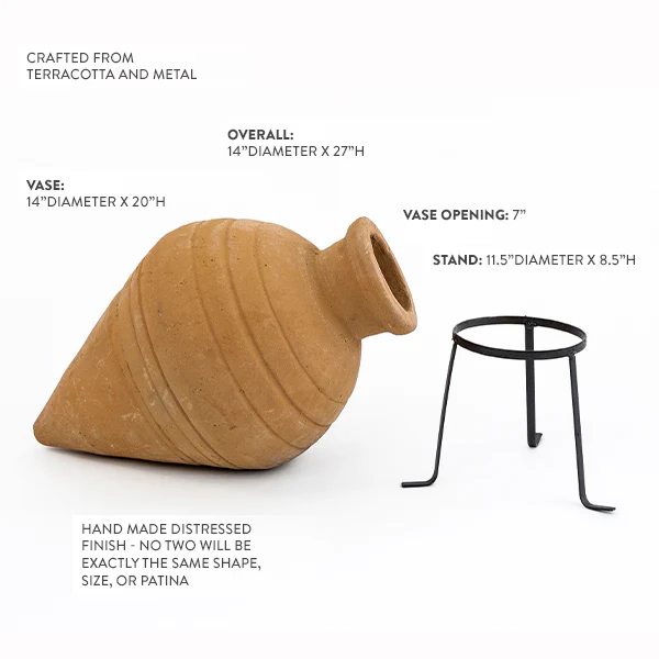 Large Terracotta Pot with Stand