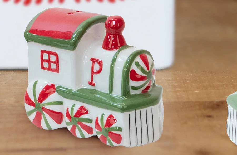 Ceramic Holiday Train Salt & Pepper Shakers