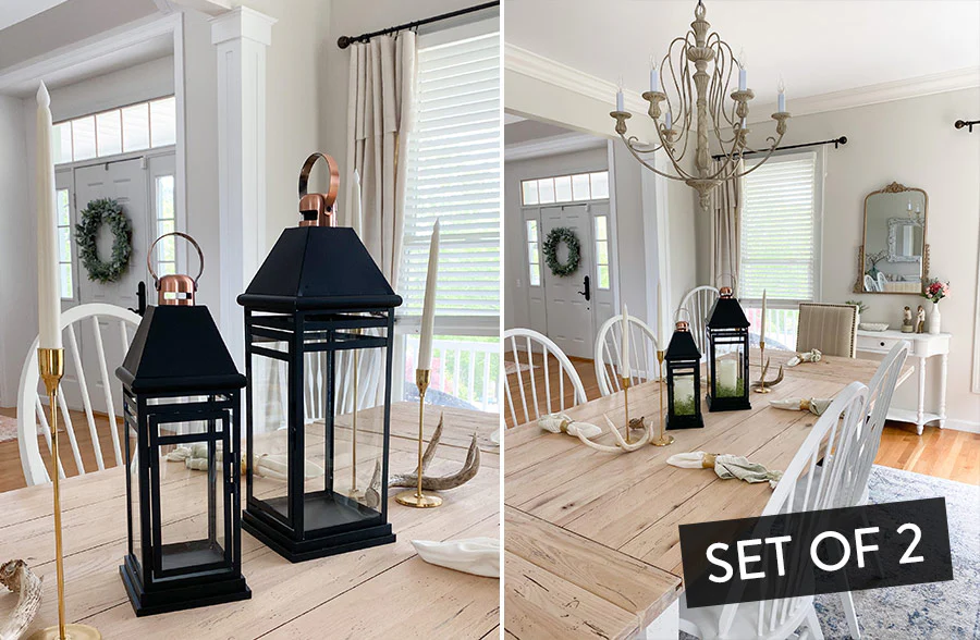 Industrial Tabletop Lanterns, Set of 2