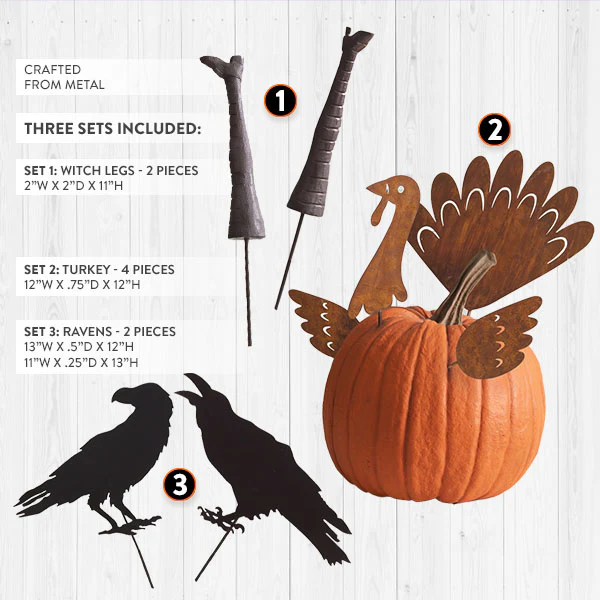 Halloween Pumpkin Picks, Set of 3