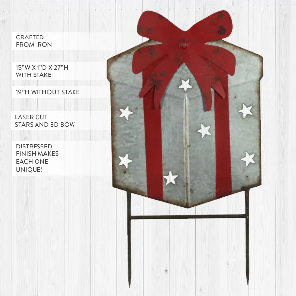 Metal Present Yard Stake