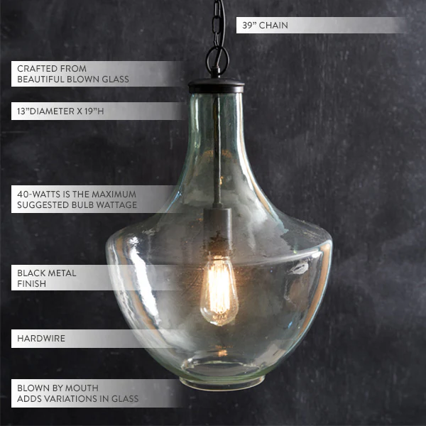 Blown Glass Pendant Lamp