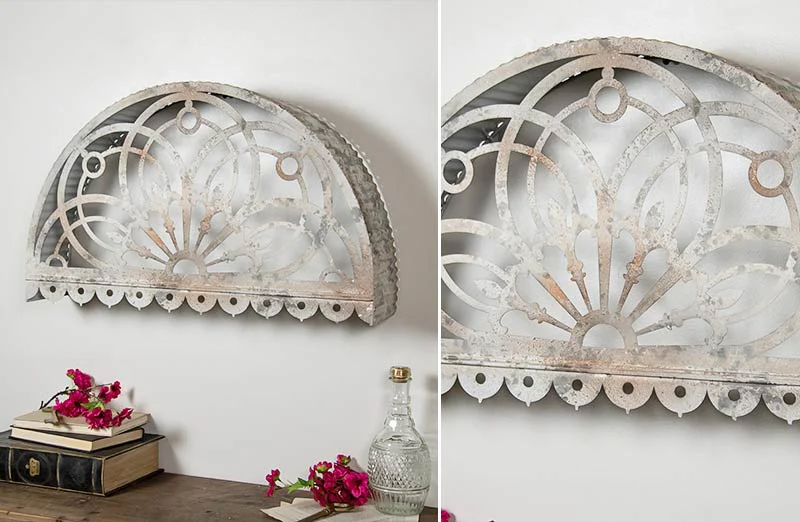 Distressed Metal Window Arch