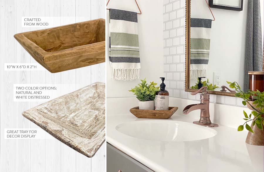 Rectangular Wooden Dough Bowl Tray, Pick Your Color