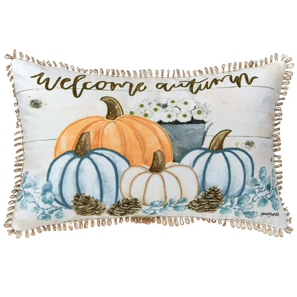 Welcome Autumn Pillow | Blue Harvest