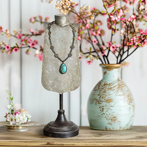Distressed Metal Tabletop Jewelry Display