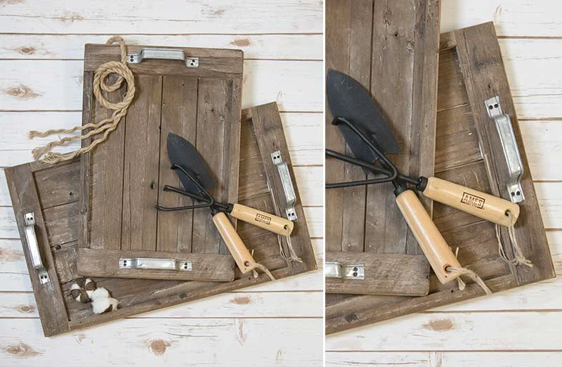 Rustic Wood Trays  Set of 2