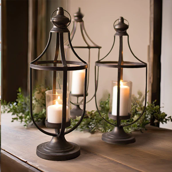 European Metal Lanterns, Set of 3