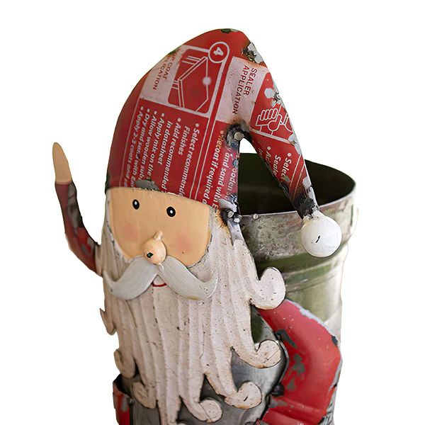 Recycled Iron Santa with Military Canister