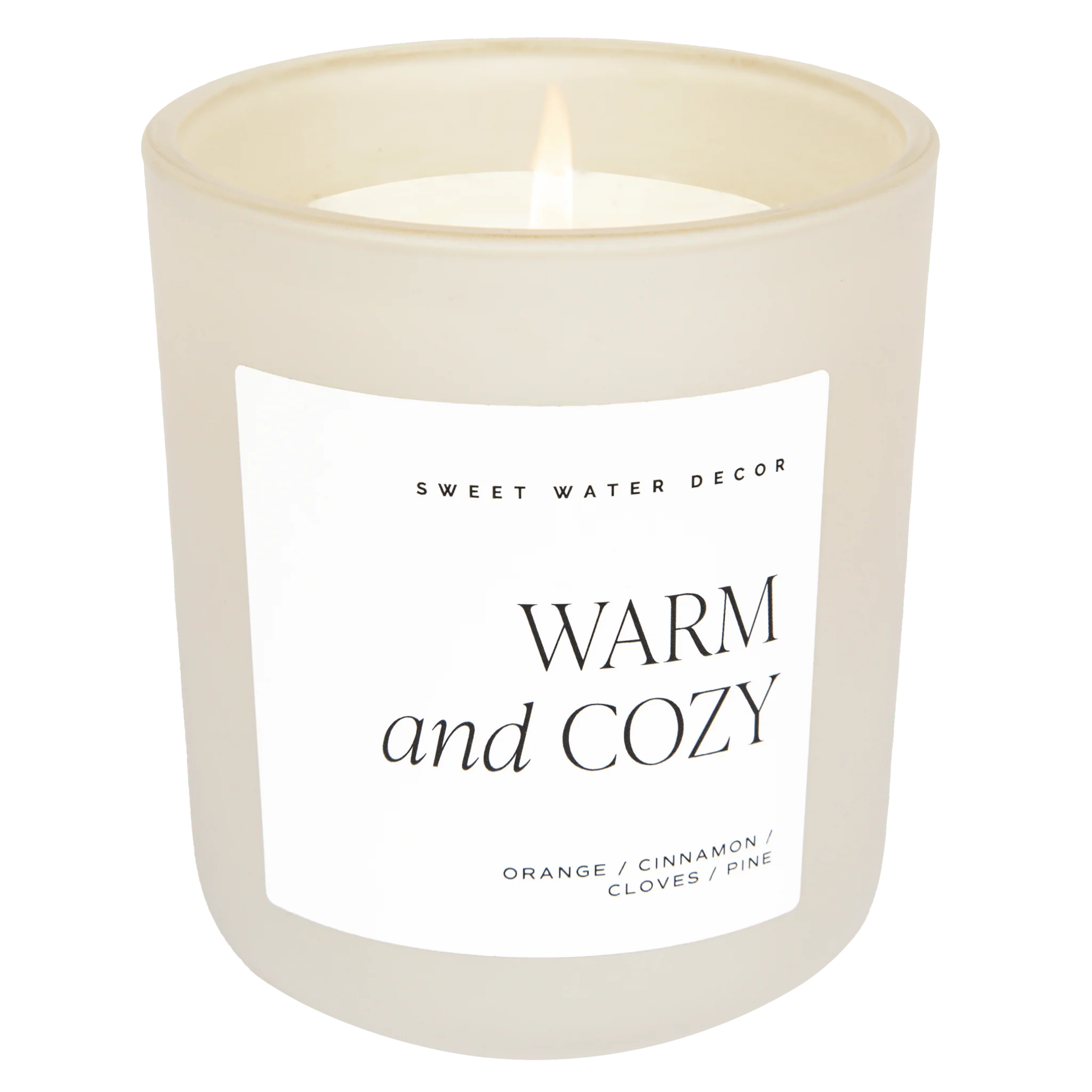 Warm and Cozy Soy Candle - Tan Matte Jar - 15 oz