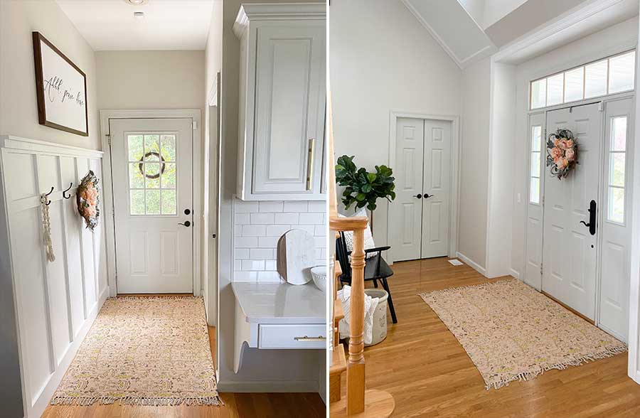 Multi-Color Woven Cotton Distressed Print Rug