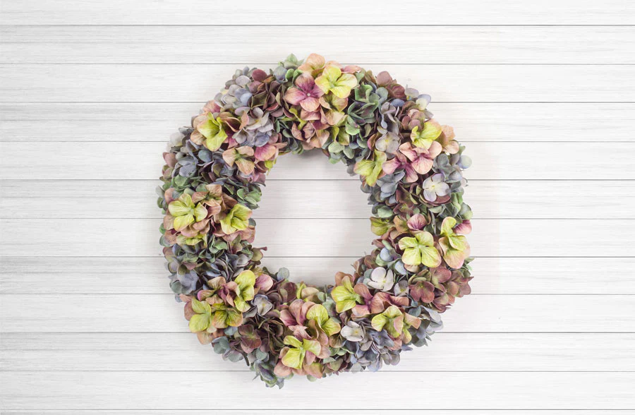Pastel Hydrangea Wreath