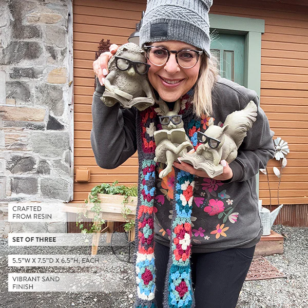 Studious Critters Garden Decor, Set of Three