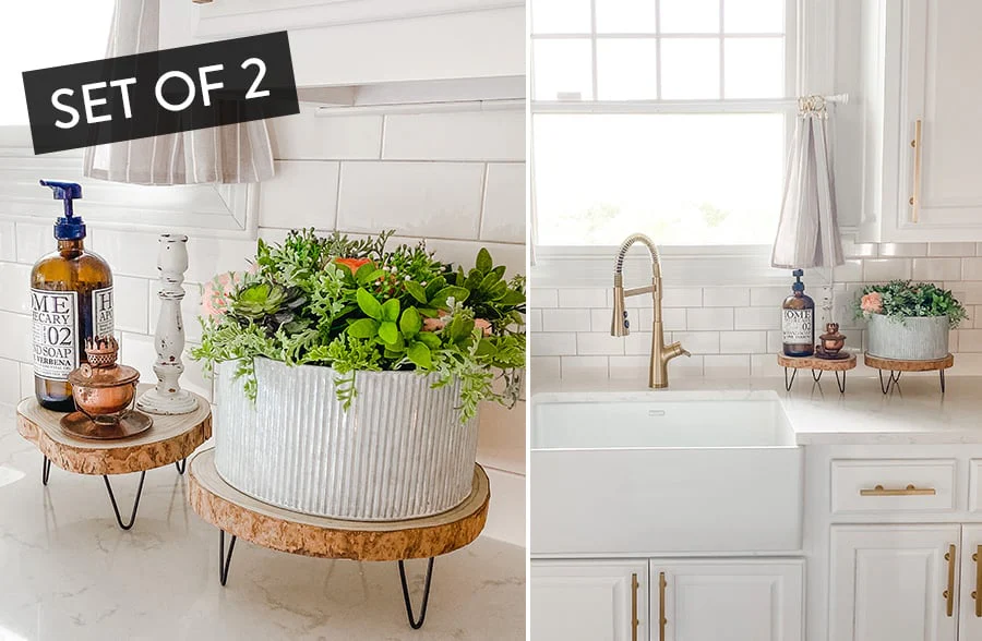 Paulownia Wood Pedestals, Set of 2 Sizes