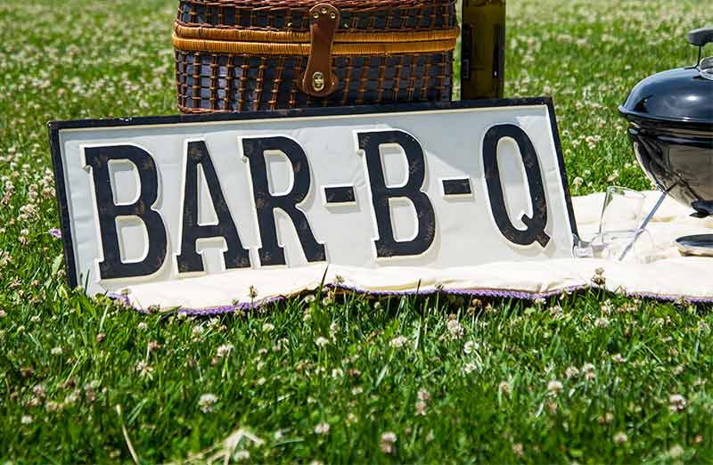 HUGE Embossed Metal Bar-B-Q Sign