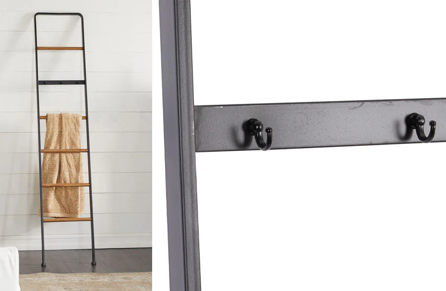 Metal & Wood Wall Rack Ladder