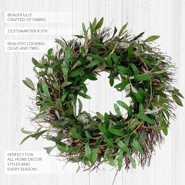Gathered Olive and Twig Wreath