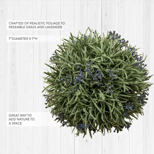 Life-Like Lavender and Grass Foliage Ball