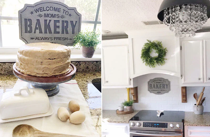 Engraved Mom's Bakery Sign