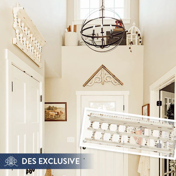 Two-Tier Chippy Wooden Spindle Wall Decor