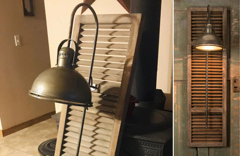 Wood Shutter Wall Lamp