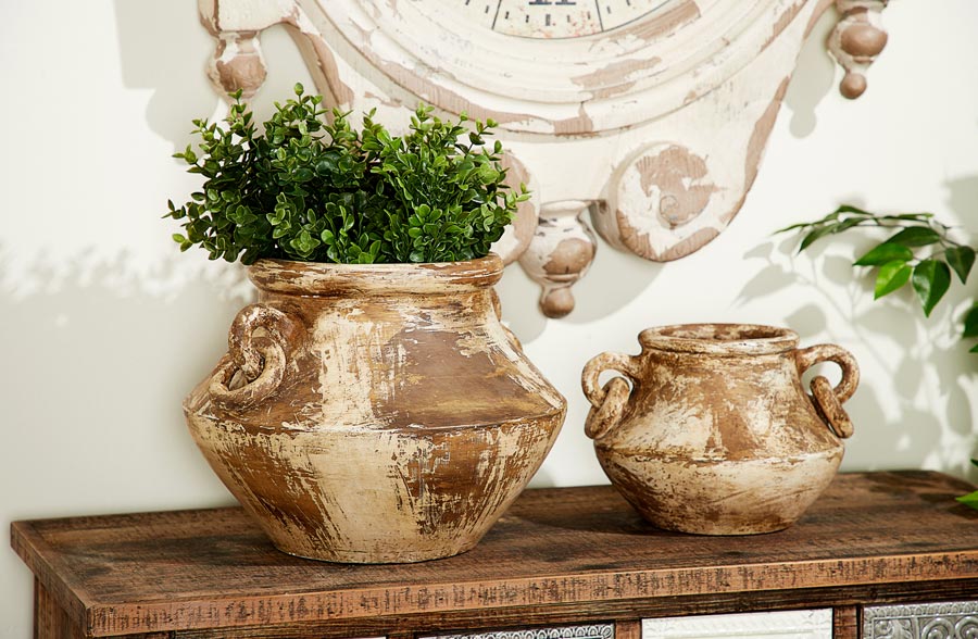 Aged Finish Terracotta Vase