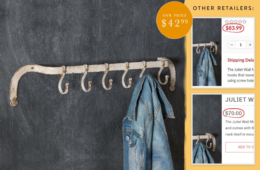 Rusted White Wall Rack