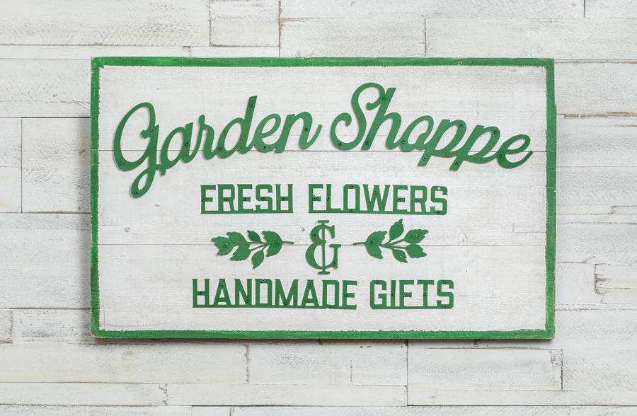 Garden Shoppe Wooden Sign