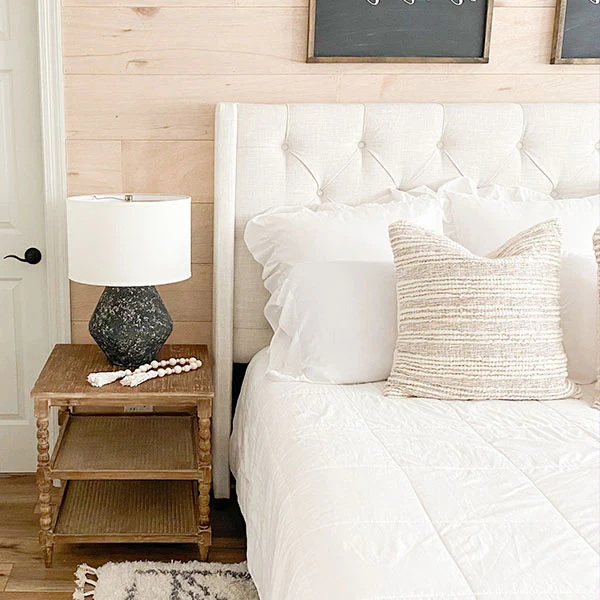 Square French Cane Side Table