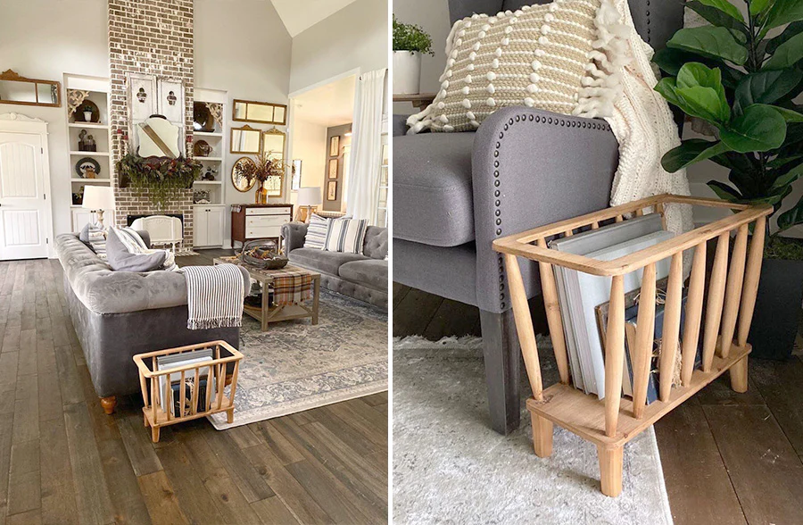 Vintage Retro Wooden Basket | Eclectic Americana