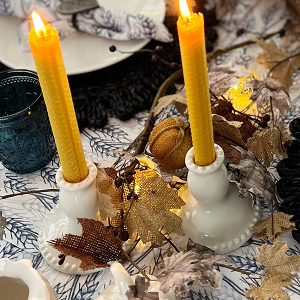 Ceramic Candle Holders, Set of 2